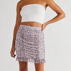 Free people mini skirt in purple zebra pattern
